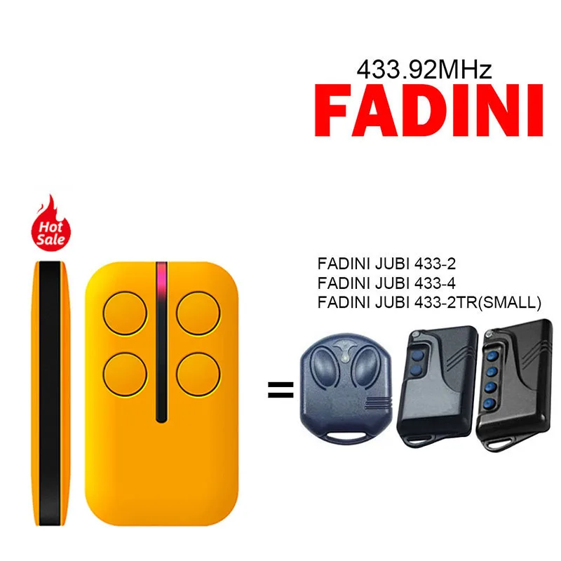 

Multi-frequency Remote Control For FADINI JUBI 433 433-2 433-4 433-2TR Garage Door Electric Gate Hand Transmitter 433.92MHz