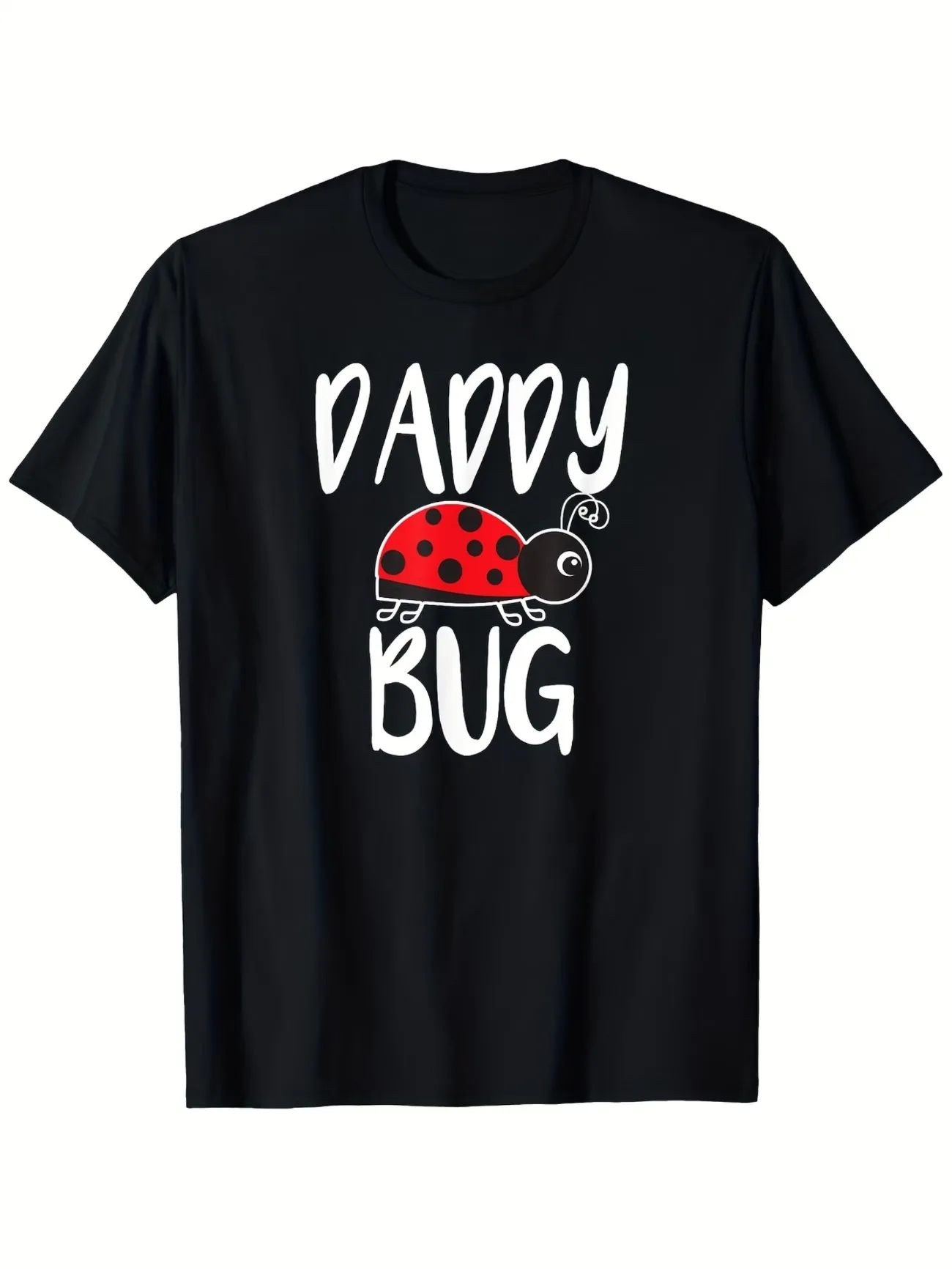 Daddy Bug Funny T-Shirt Red & Black Ladybug Design Short Sleeve Tee Men Women Gift for Father's Day Halloween Thanksgiving Tops