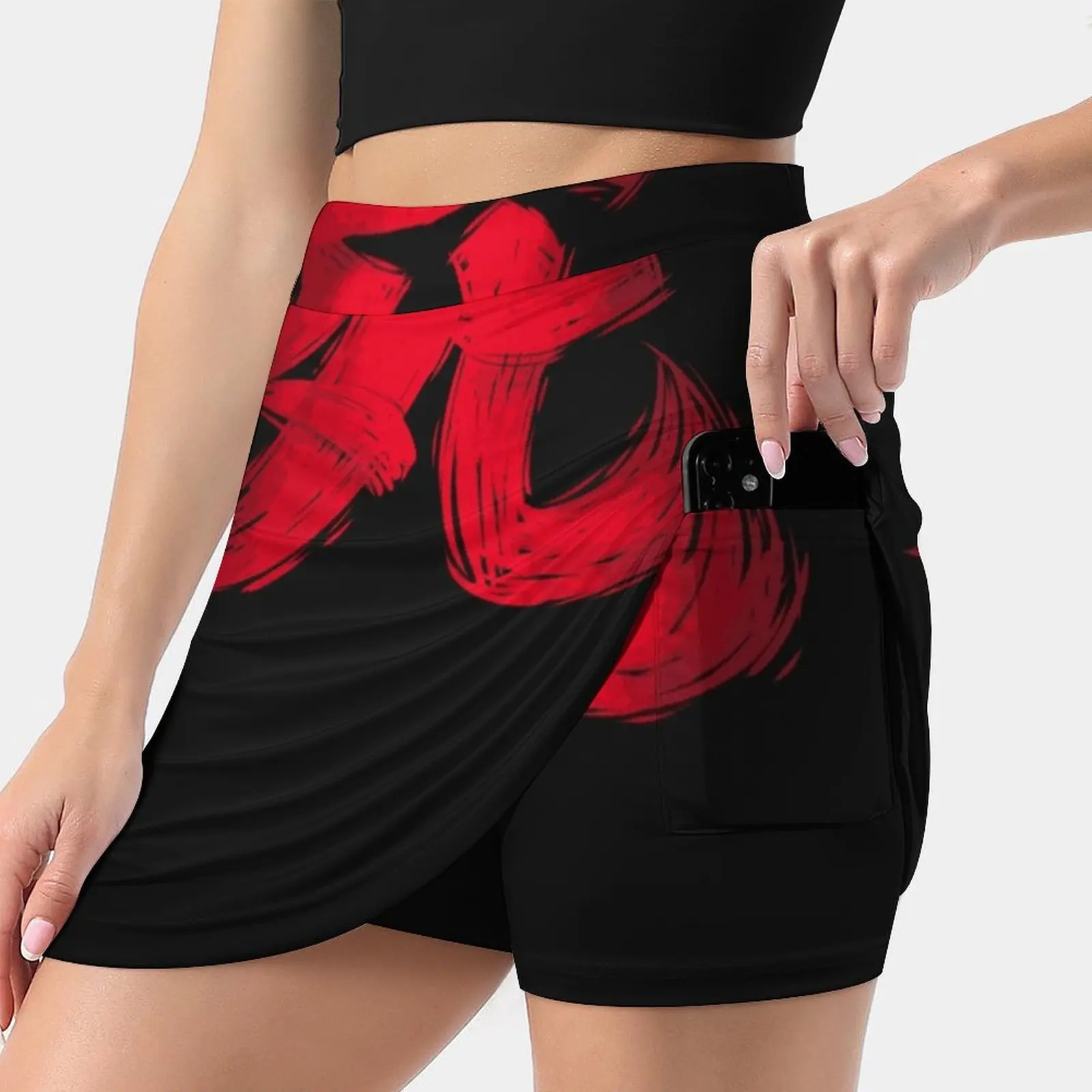 Sekiro Kanji Brush Gradient S-4Xl Tennis Skirts Golf Fitness Athletic Shorts Skirt With Phone Pocket Game Souls Red Videogame