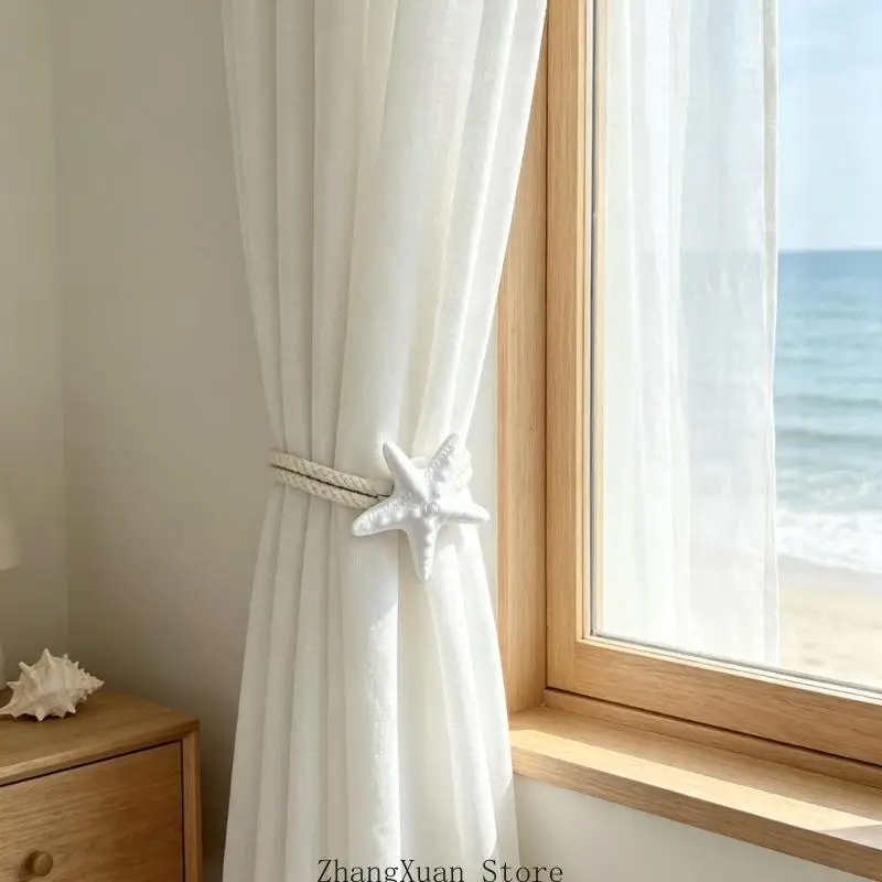 Sea Star Magnetische Vorhangschnalle, Raffhalter, Seil, magnetische Vorhanghalter, 2er-Set für durchsichtige Stoffe – Detail 8
