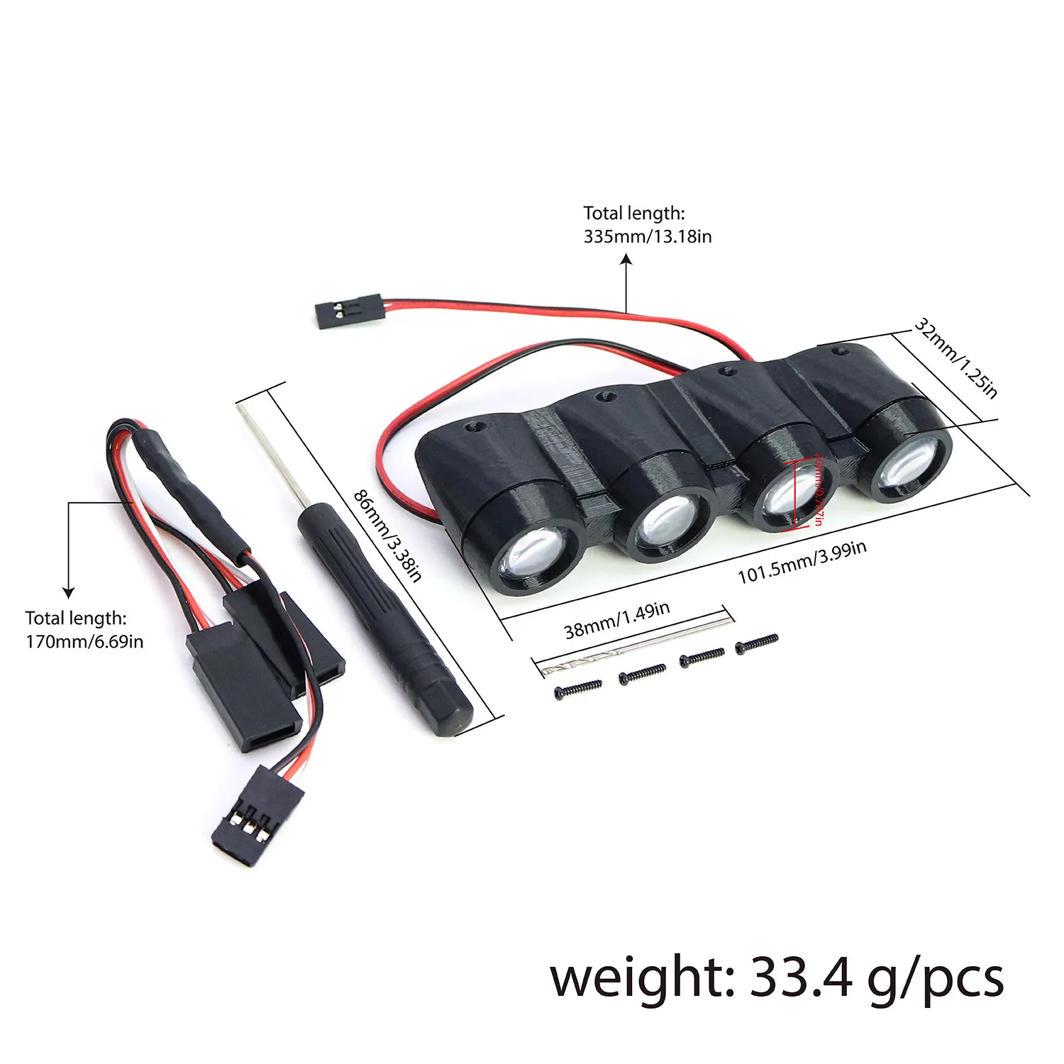 MJX Hyper Go 7303 Citroen C3 LED Light Pod Bumper Cover Front Lamp Upgrade for 1/7 RC Rally Car Accessories