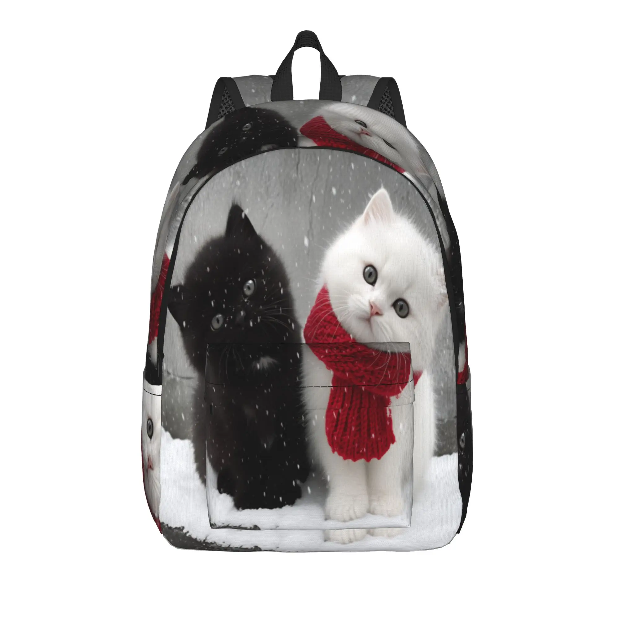 Cute Kitten in Hoodie (4) Backpack  Sport Backpacks Men Pretty School Bags Colorful Durable Rucksack