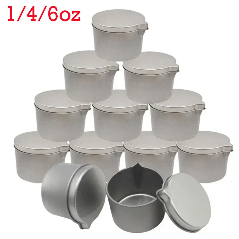 

12pcs 1/4/6oz Tinplate Candle Jar With a Handy Spout DIY Making Candle Aromatherapy Massage Cream Jars Cosmetic Storage Cans