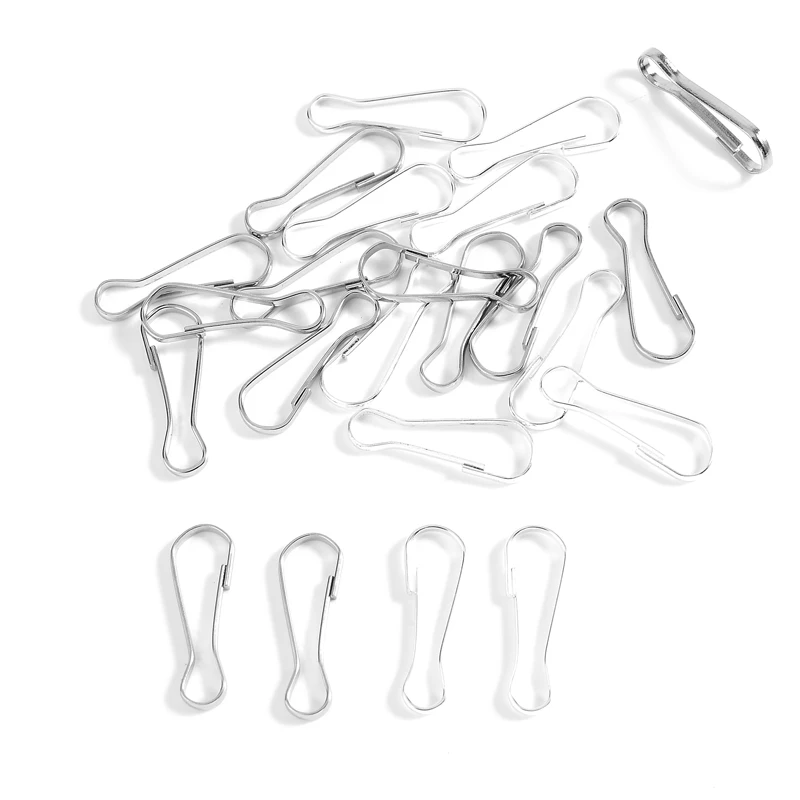 100Pcs/lot 20Mm Lanyard Snap Clip Hooks Metal Spring Gourd Purse Buckle Connector for Diy Keychain Zipper Pull Id Card Findings