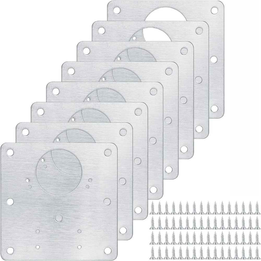 

2Pcs Cabinet Hinge Repair Kit Stainless Steel Fixing Bracket Plate Hinges with Screws for Kitchen Cupboard Door Hinges Furniture