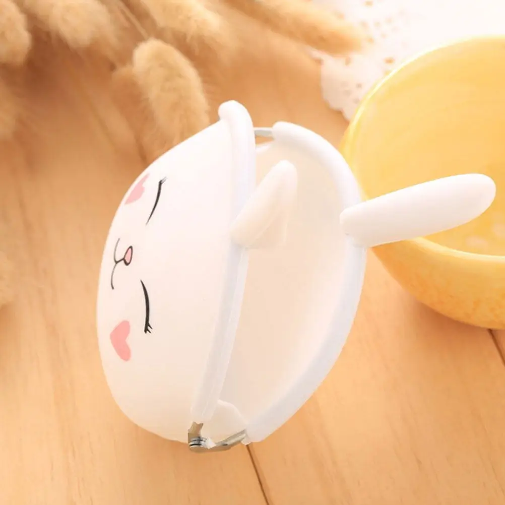 

2Pcs Silicone Wallet Coin Purse Cartoon Bunny Small Compact Lightweight Purse Portable Change Pouch Cash Storage Bag