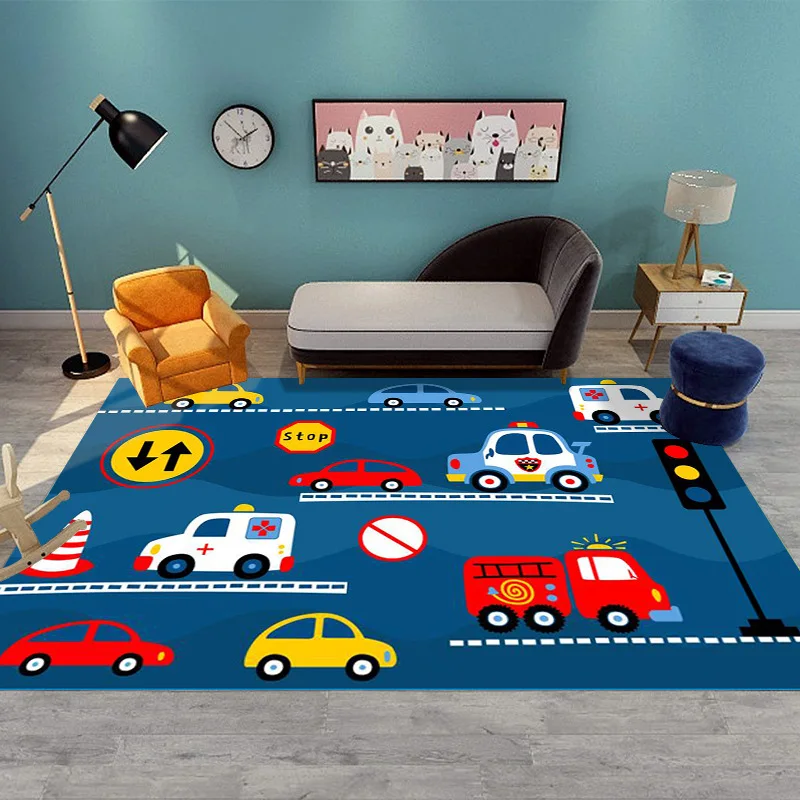 Cartoon Digital Children's Carpet Living Room Bedroom Door Non-slip Floor Mat Baby Map Crawling Mat Kindergarten Teaching Carpet