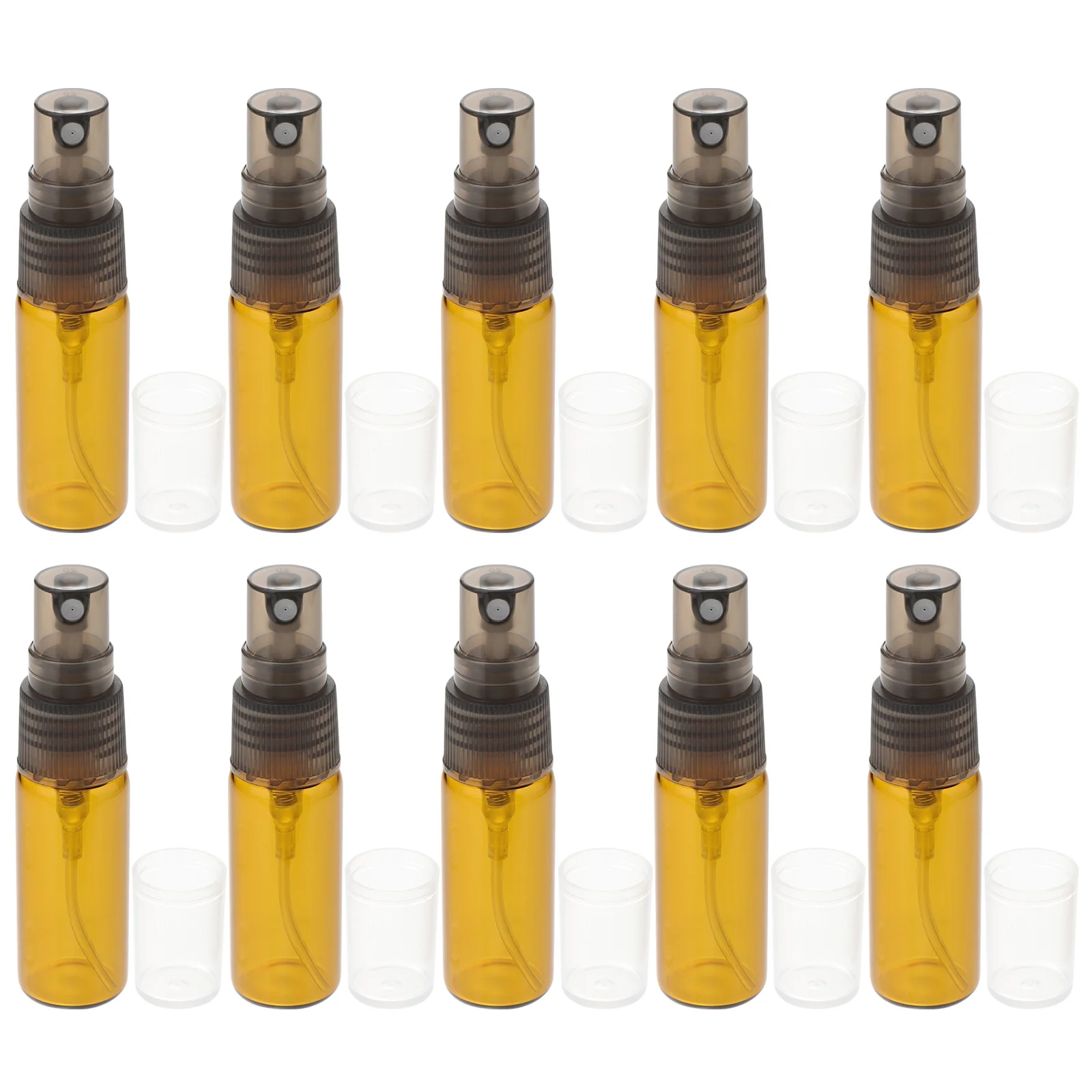 

10Pcs 5ml Brown Tea Spray Bottle Mini Leakproof for Perfume Makeup Liquid Travel Dispenser Spray Bottle