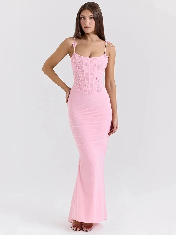 

Sexy Maxi Dress For Women Gown Elegant Off-shoulder Sleeveless Backless Evening Club Party Dress