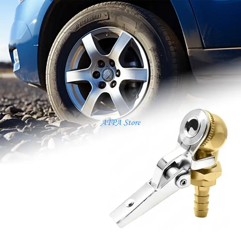 U13C Copper Air Chuck Featuring Shut Off Valves and Steel Lock Clamp for Handsfree Tire Inflation on Various Vehicle Leakproo