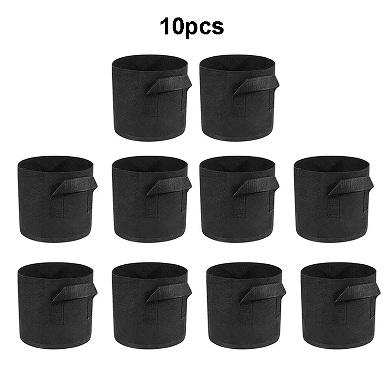 

10-Pack Grow Bags Multi-Purpose Nonwoven Fabric Pots with Durable Handles, Outdoor Garden Plant Pots for Vegetables Flowers Herb