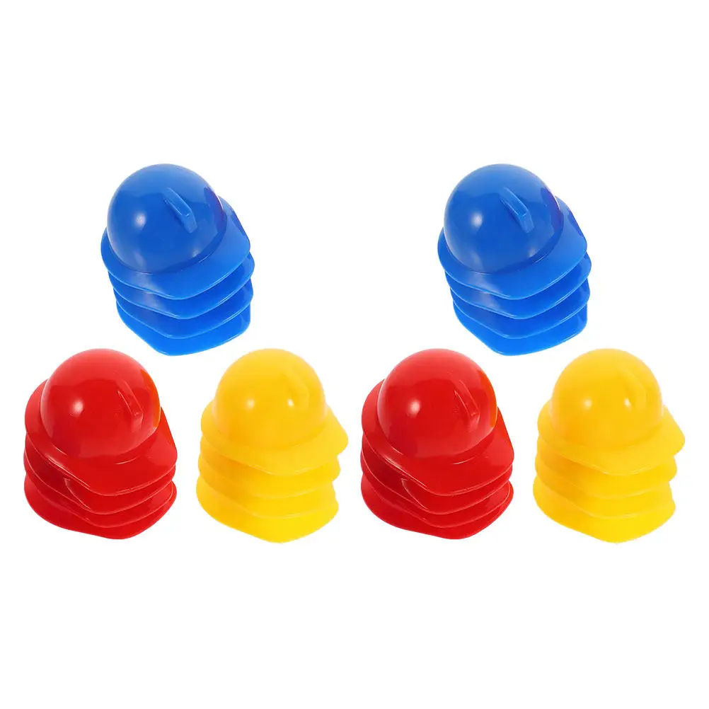 30Pcs Mini Safety Color Plastic Construction Hat Mini Safety Hats for Decoration Dress Up Creative Miniature