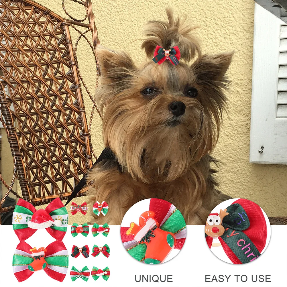 

20Pcs Pet Hair Bows Colorful Xmas Dog Hair Clips Small Medium Large Grooming Accessories Party Decor Dog Bows Pet Headdress