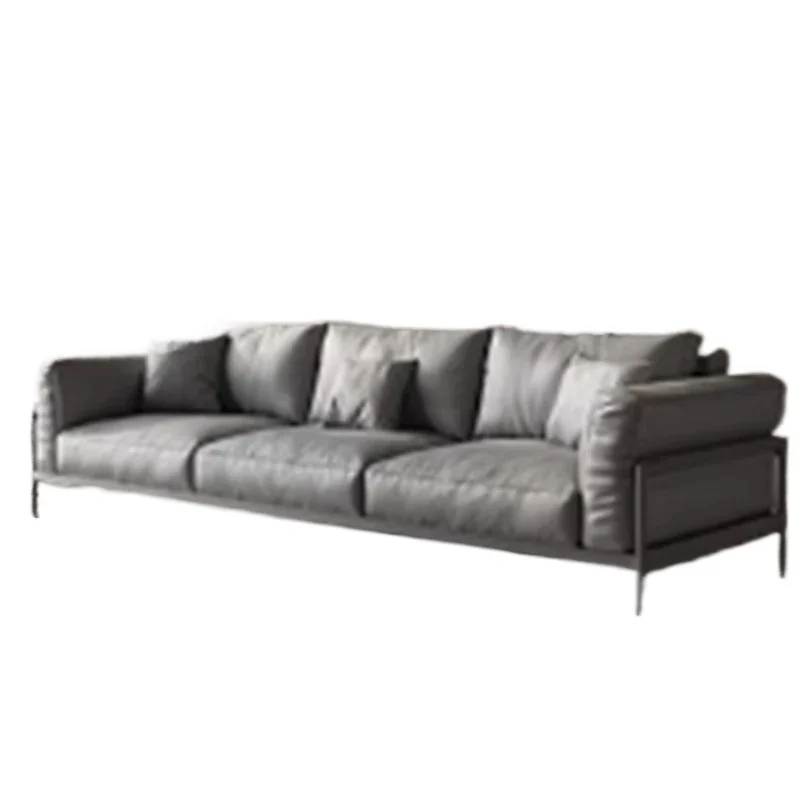 

Salon Leather Living Room Sofa European Designer Wooden Minimalist Daybed Sofa Nordic Italian Minimalist Divano Lounge Furniture