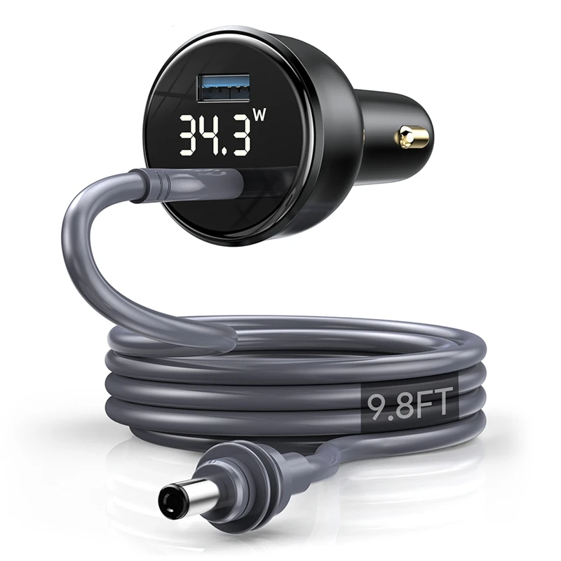 Top-For Starlink Mini 100W 2-In-1 Car Charger With 3Meter Type-C To DC Cable LED Screen Insert The Cigarette Lighter Hole