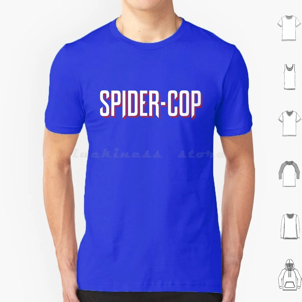 Spider Cop-Red Outlines T Shirt Cotton Men Women DIY Print Spider Cop Game Gamer Videogame Gaming Man Play Funny Cool Peter