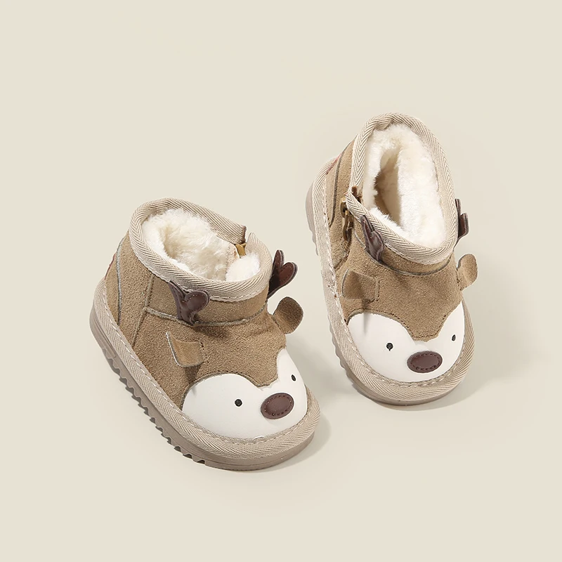 

Baby shoes boys snow boots children cartoon version of short boots baby walking shoes winter girls cotton shoes