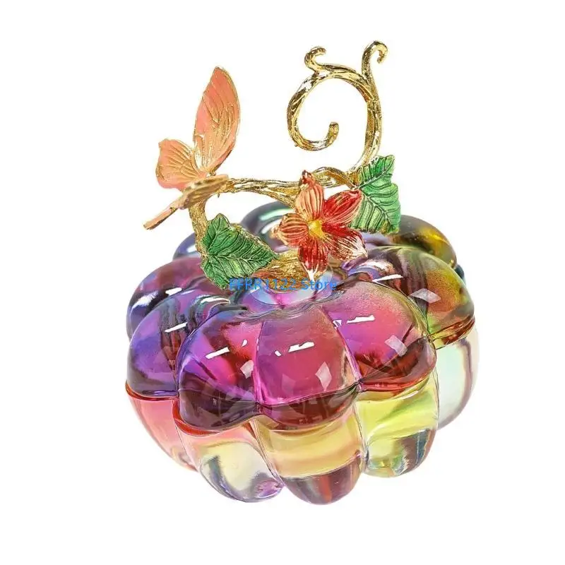 Y1UFカボチャ形状アクリルネイル用のネイルダッペンディッシュガラスクリスタルアクリルパウダーホルダー付きダッペンディッシュカップ