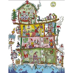 Amishop Top Quality Lovely Counted Cross Stitch Kit North Pole House Bothy Threads Cut Through House