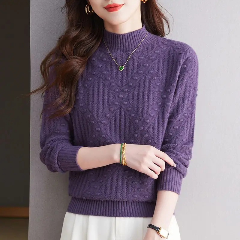 New Vintage Knitwear Tops Spring Autumn Warm Pullover Sweater Women Trends 2026 Winter Basic Wear Long Sleeve Jumper Female