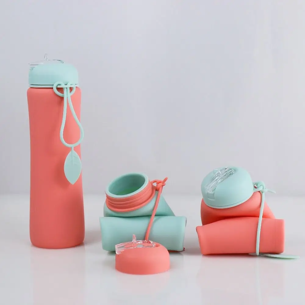 

Convenient Leak Proof Foldable Silicone Water Bottle Portable Reuseable Folding Water Cup Twist Cap Collapsible Water Cups Gym