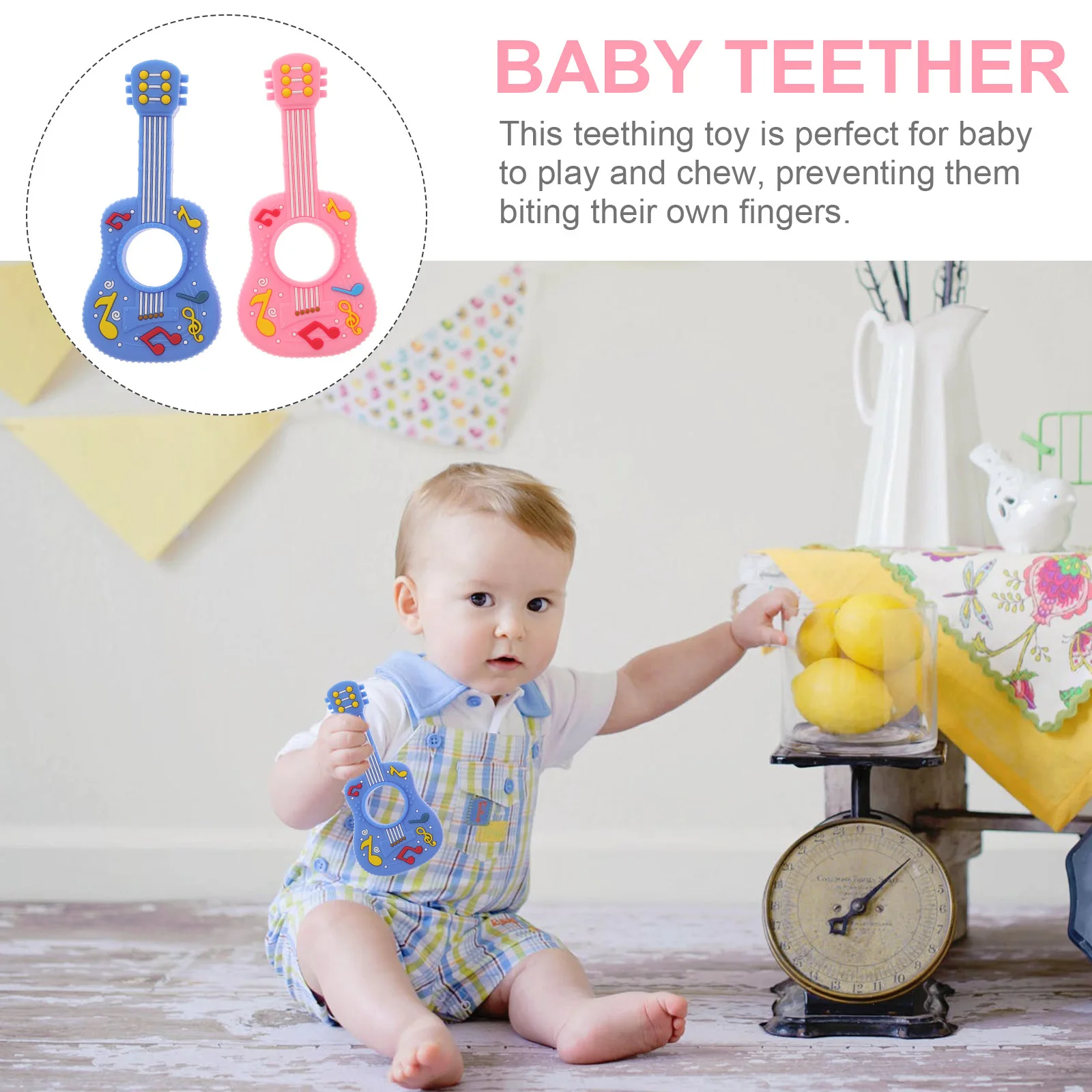 2 قطعة عضاضة مهدئة للأطفال من السيليكون على شكل أداة لتخفيف التسنين وتطوير الفك أداة مضغ اللعب الحسي