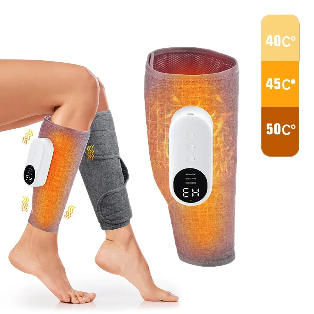 Eletric 360° Air Pressure Calf Massager 3 Modes Airbag Kneading Heated Massage Foot Leg Muscle Blood Circulation Relieve Fatigue