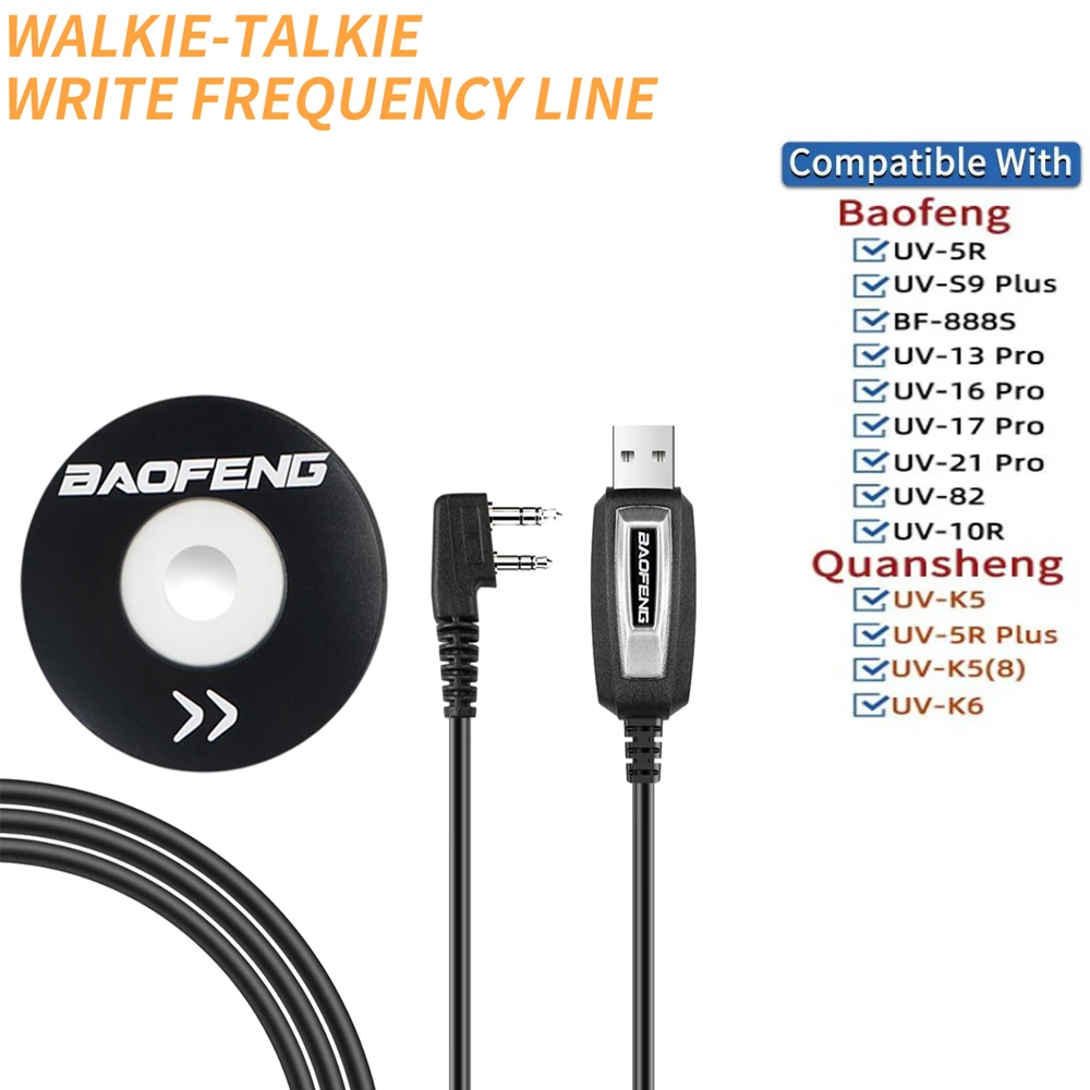 NOWY kabel USB do programowania dla UV-5R Baofeng 82 888S UV-S9PLUS UV-13 16 17 21 Pro Quansheng UV-K5 5R Plus Walkie Talkie Radio