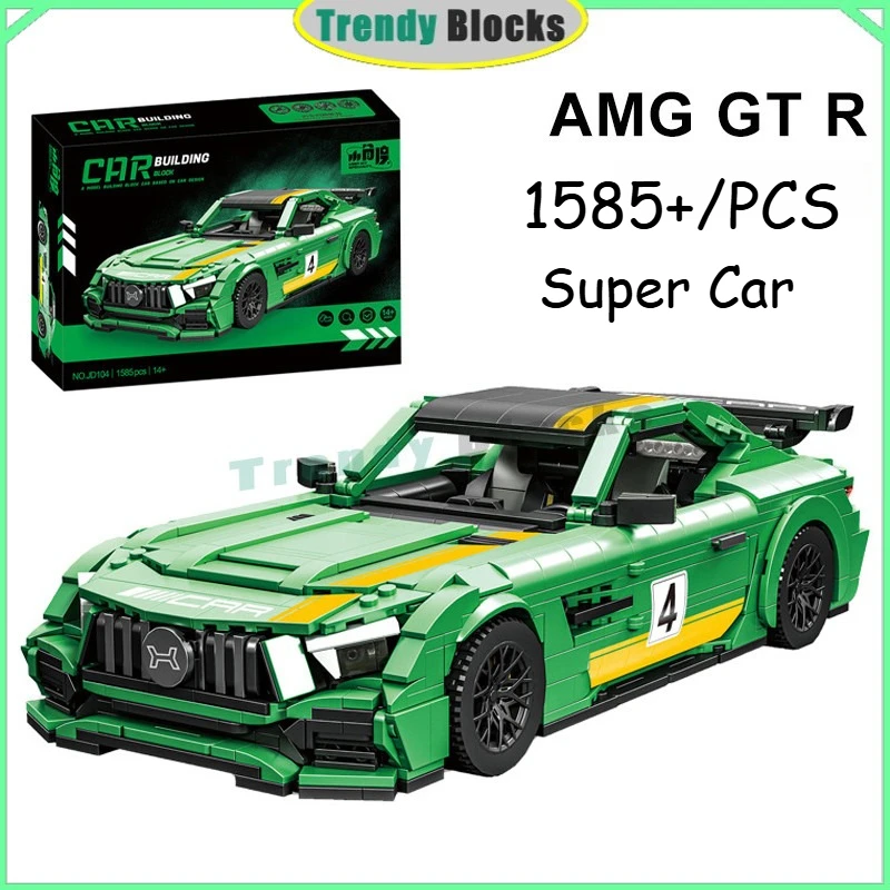 

Конструктор AMG GT R (1585+ деталей), зеленый суперкар, гоночный городской спортивный автомобиль, детская игрушка для мальчиков, подарок на Рождество и день рождения
