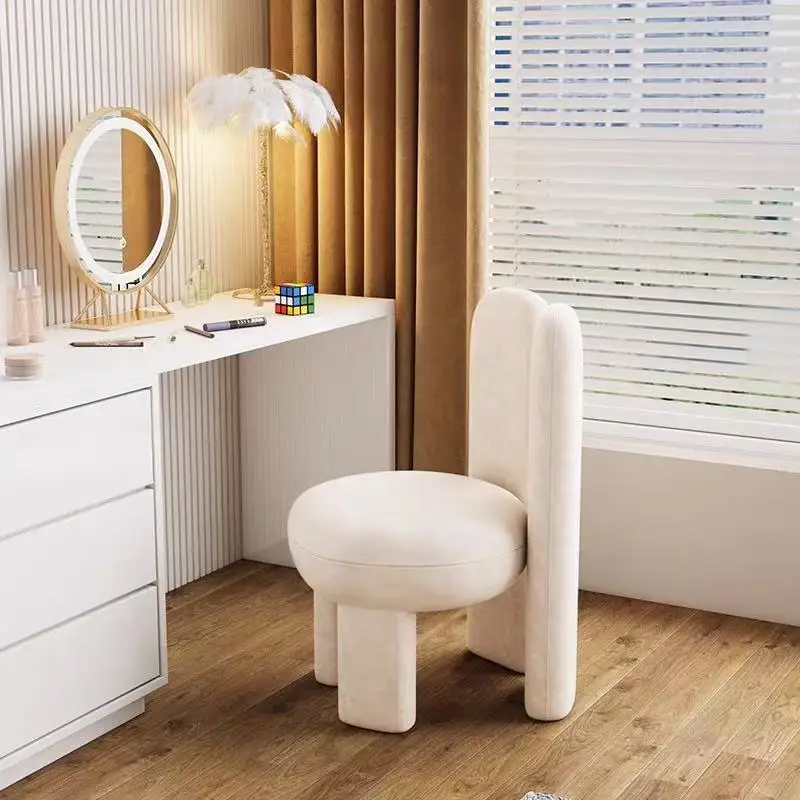 

!@Modern and Simple Tufted Manicure Makeup Chair with Modular Casual Backrest for Living Room Dressing Table or Hotel Dining