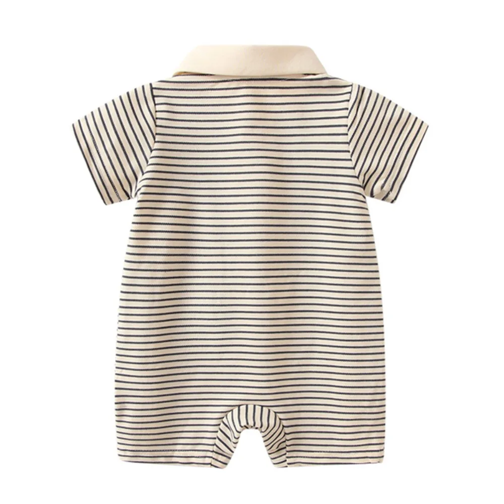 Unisex Baby Summer Romper Infant Striped Bodysuit Boys & Girls Cute Short-Sleeve Outdoor Jumpsuit