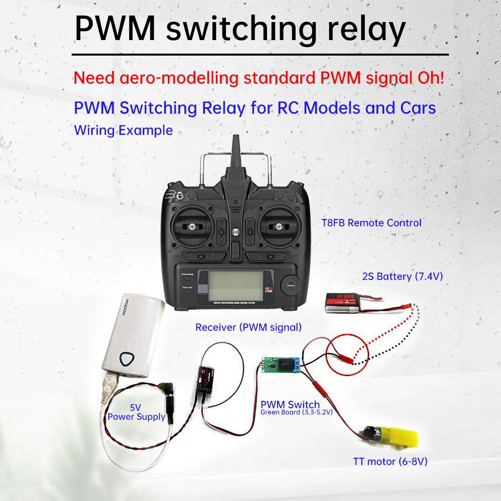 RC Model Aircraft Relay PWM Switch Electronic Module Navigation Light Controller 1CH Relay Universal Switch