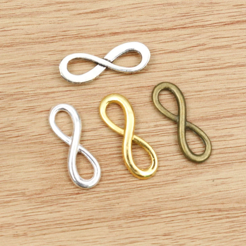 30pcs 24x8mm Bright Silver Plated Silver Plated /Bronze/Gold Colors 8 Infinite Handmade Charms Pendant:DIY for bracelet necklace