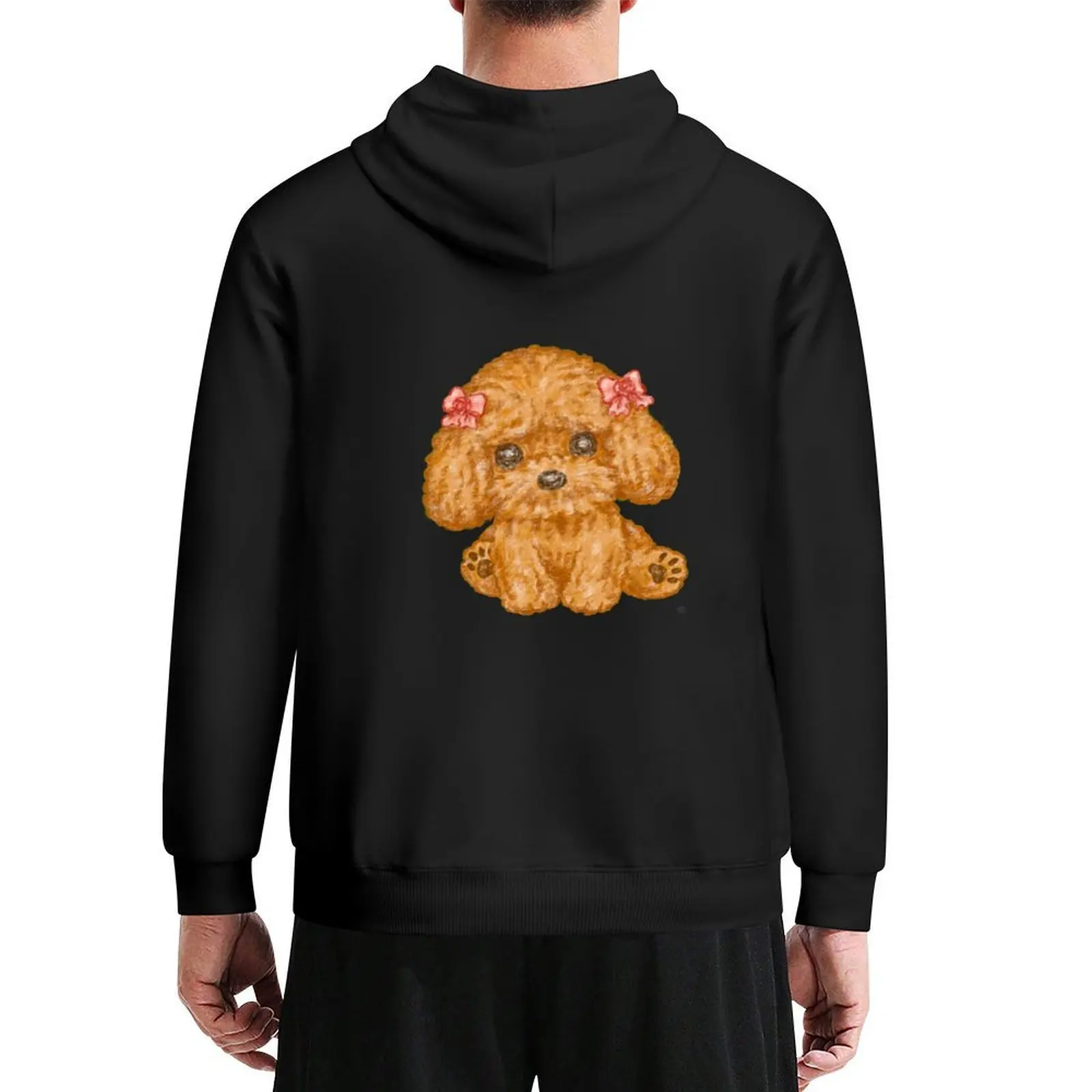 

Toy poodle with a ribbon Hoodie aesthetic clothing clothes for men anime clothes mens clothing tracksuit