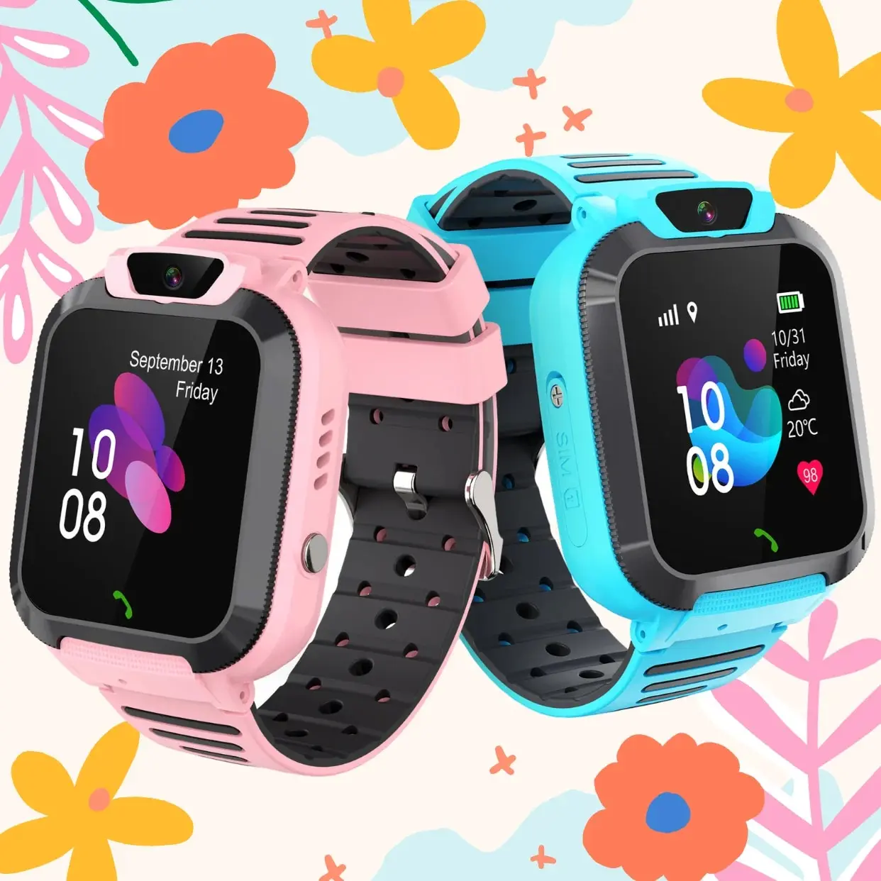 Montre intelligente étanche pour enfants, montre électronique pour enfants, appel téléphonique, suivi de localisation, carte EpiCard 2G, cadeau d'anniversaire pour garçons et filles, Q16S