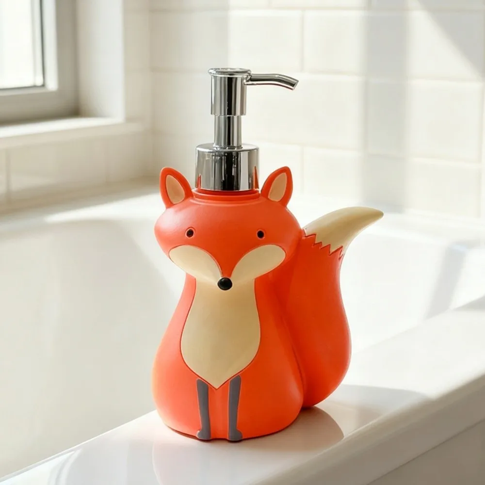 

Cute Vixen Soap Dispenser Bottle Animal Design Press Bottle Cartoon Hand Sanitizer Bottle Refillable Decorative