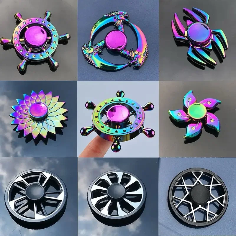 Metal Rainbow Fidget Spinner Colorful EDC Hand Spinner Anti-Anxiety Toy for Children Adult Relieves Stress Finger Spinner Gifts