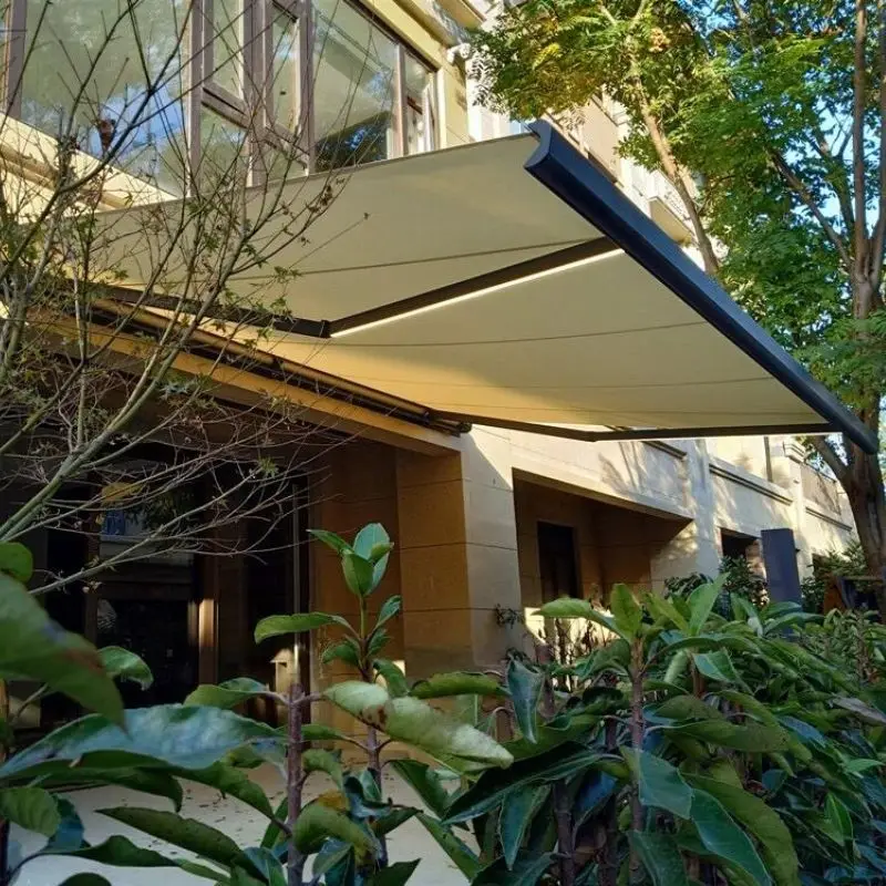Household Minimalist Style Sunshade Durable Aluminum Alloy Folding Arm and Acrylic Fabric Canopy Easy To Install Outdoor Awning
