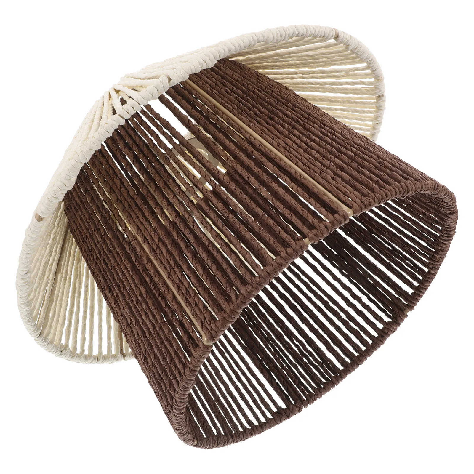 

Handwoven Faux Rattan Lampshade Paper Rope Woven Pendant Light Shade Ceiling Lamp Cover Boho Minimalist Farmhouse Decor