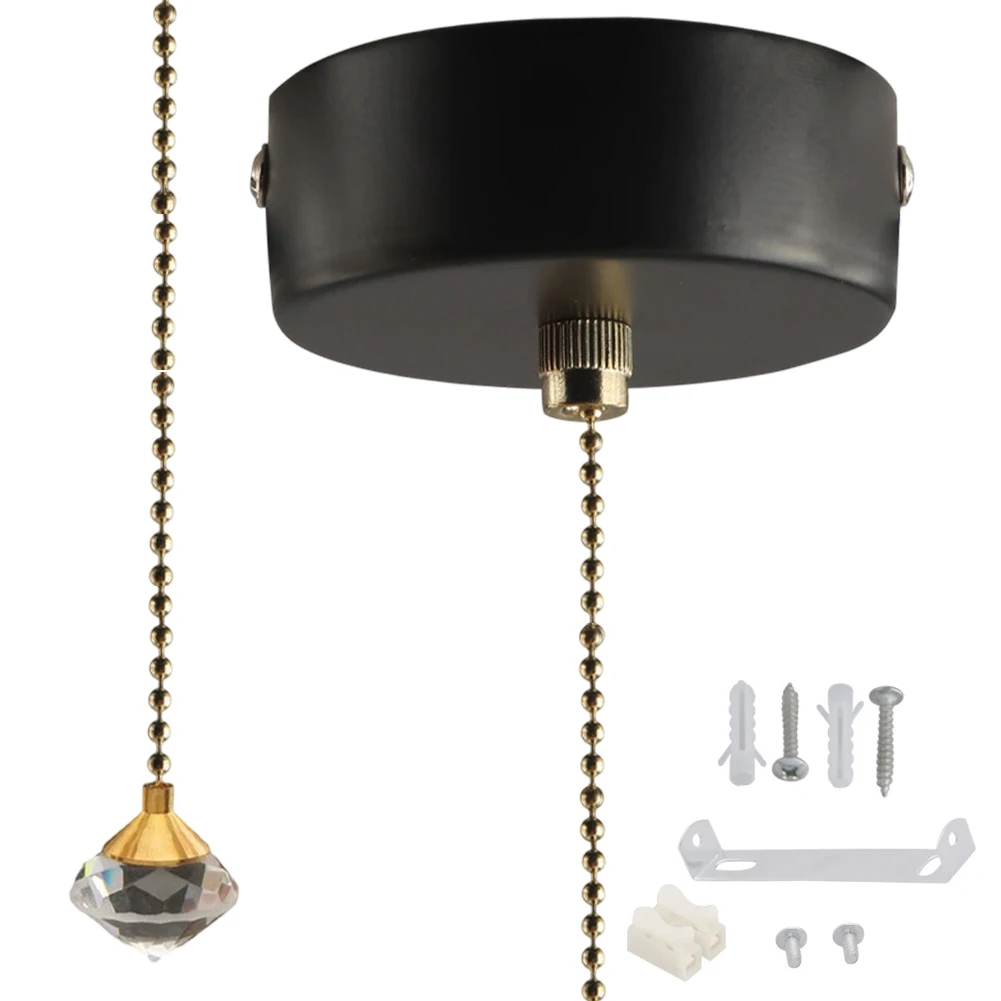 Decorative Pull Cord Light Switch for Bathroom 100cm Cord Length Easy Access Light Control with Sleek Chrome Finish