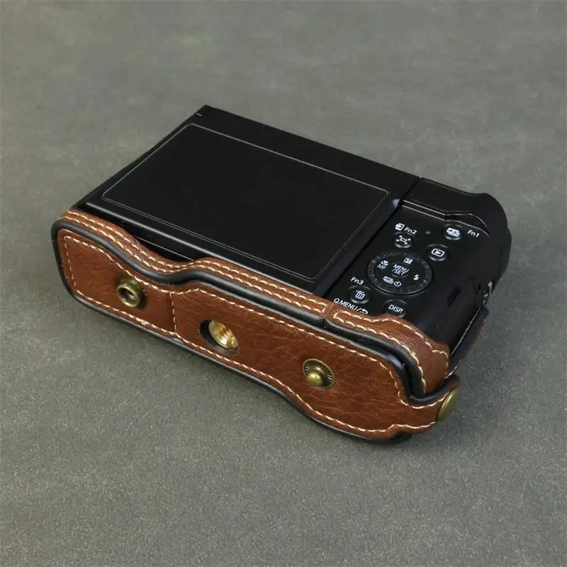 حافظة جلدية لهاتف باناسونيك لوميكس TZ99 ZS99 حقيبة حمل الكاميرا مع حزام كتف قابل للتعديل