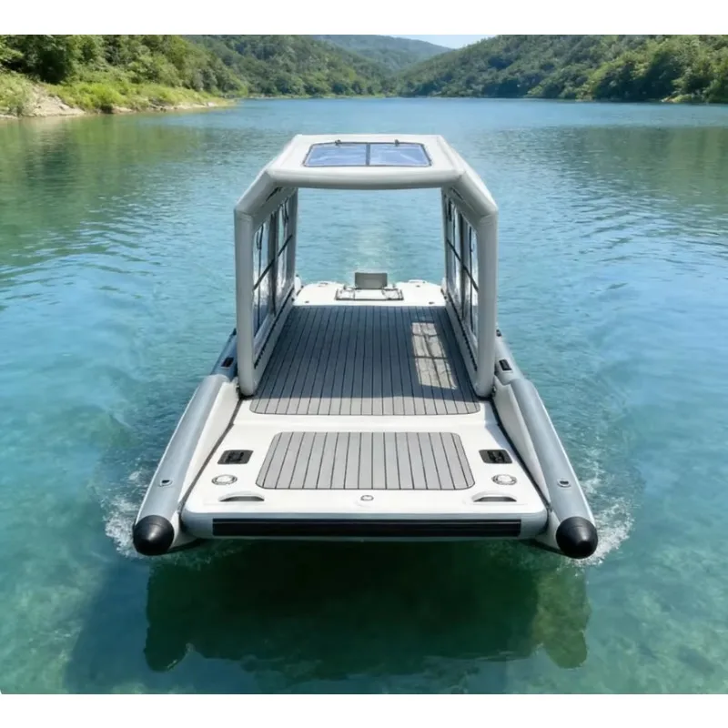 Waterproof Inflatable Boat Enclosure Foldable Pontoon Boat Canopy with Clear View Windows for Rain & Sun Protection