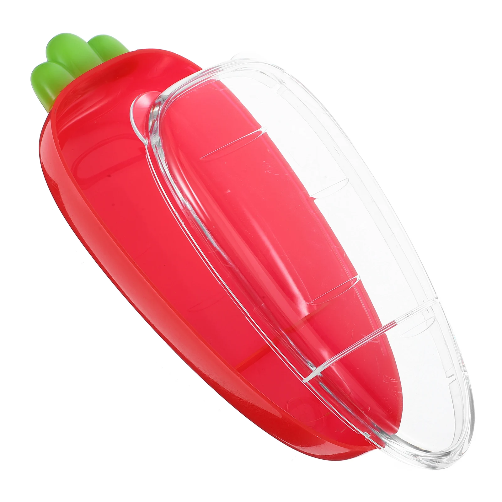 

Transparent Carrot Crisper Salad Box 2-Grid ABS Veggie Tray Snack Containers Divided Serving Tray Office Lunch Picnic Family