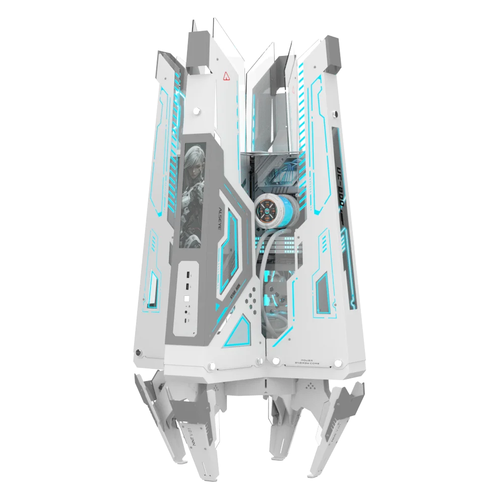 

Корпус компьютера ALSEYE STAR ARK с футуристическим дизайном, модульными панелями, легкой проводкой и поддержкой водяного охлаждения на 360 градусов.