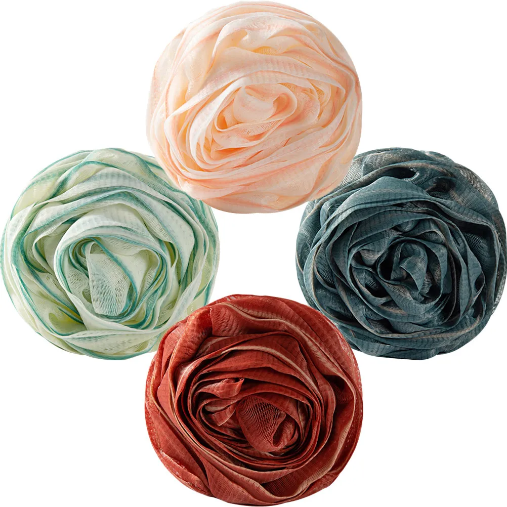 

4Pcs Shower Body Cleaning Balls with Lanyard Reusable Exfoliating Bath Loofahs for Women Men Travel Skin Cleansing Scrubber