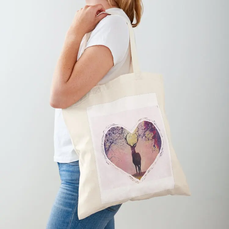 

Deer with heart - Hirsch Herz Tote Bag Women's bag supermarket folding bag cute pouch Shopping bags