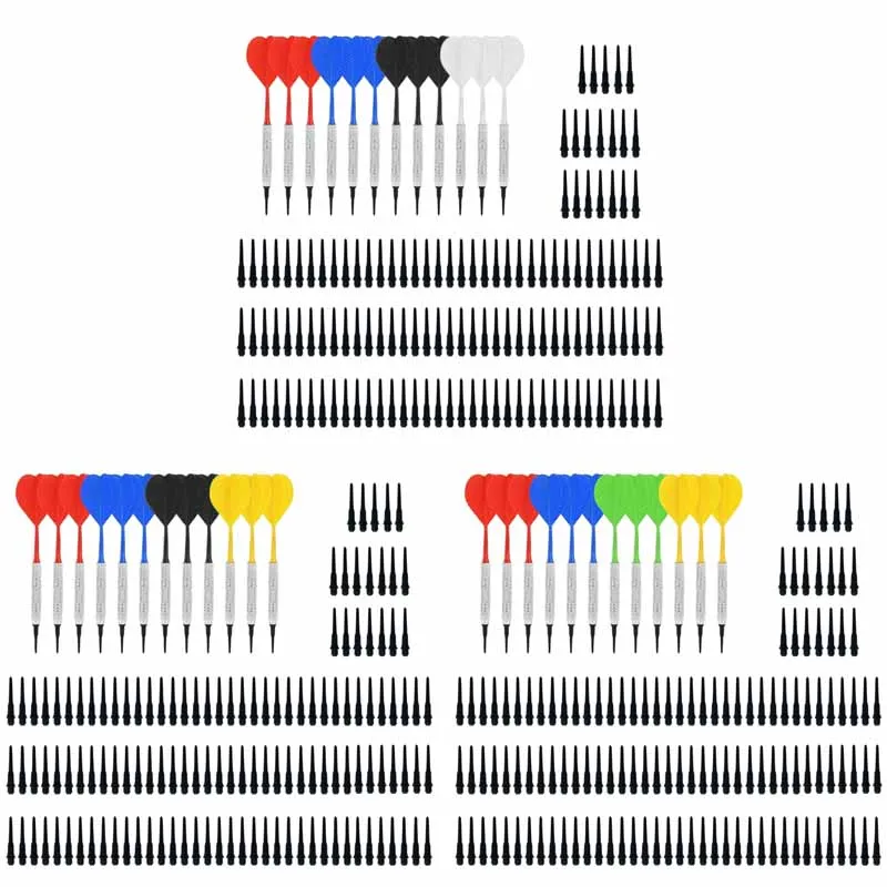 12Pcs 14g Professional Soft Tip Darts with Iron Nickel Plated Shaft Plastic Tip Darts, Not Easy to Break and Bend