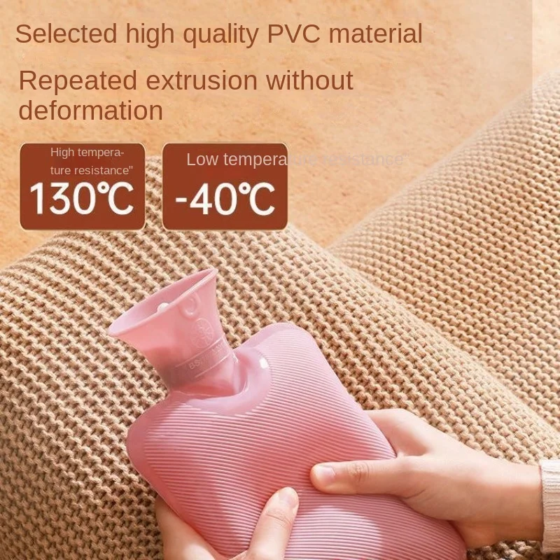 Hand Warmer Hot Water Bag  Portable Thick Rubber Plush Leakproof Water-filling Hot Water Bottle for Hand Feet Warmer, Menstrual