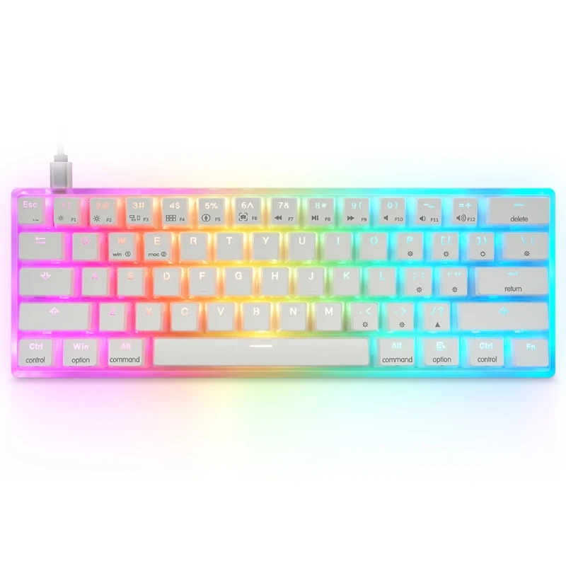 

AK61 60% Gateron 3 Pin RGB Backlight Programmable GamingKeyboard Drop Shipping