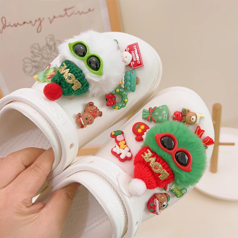 New Christmas Cute Plush Shoe Decorative Charms Diy Holiday Party Favors Suitable For All Clogs Perfect For Xmas Gifts